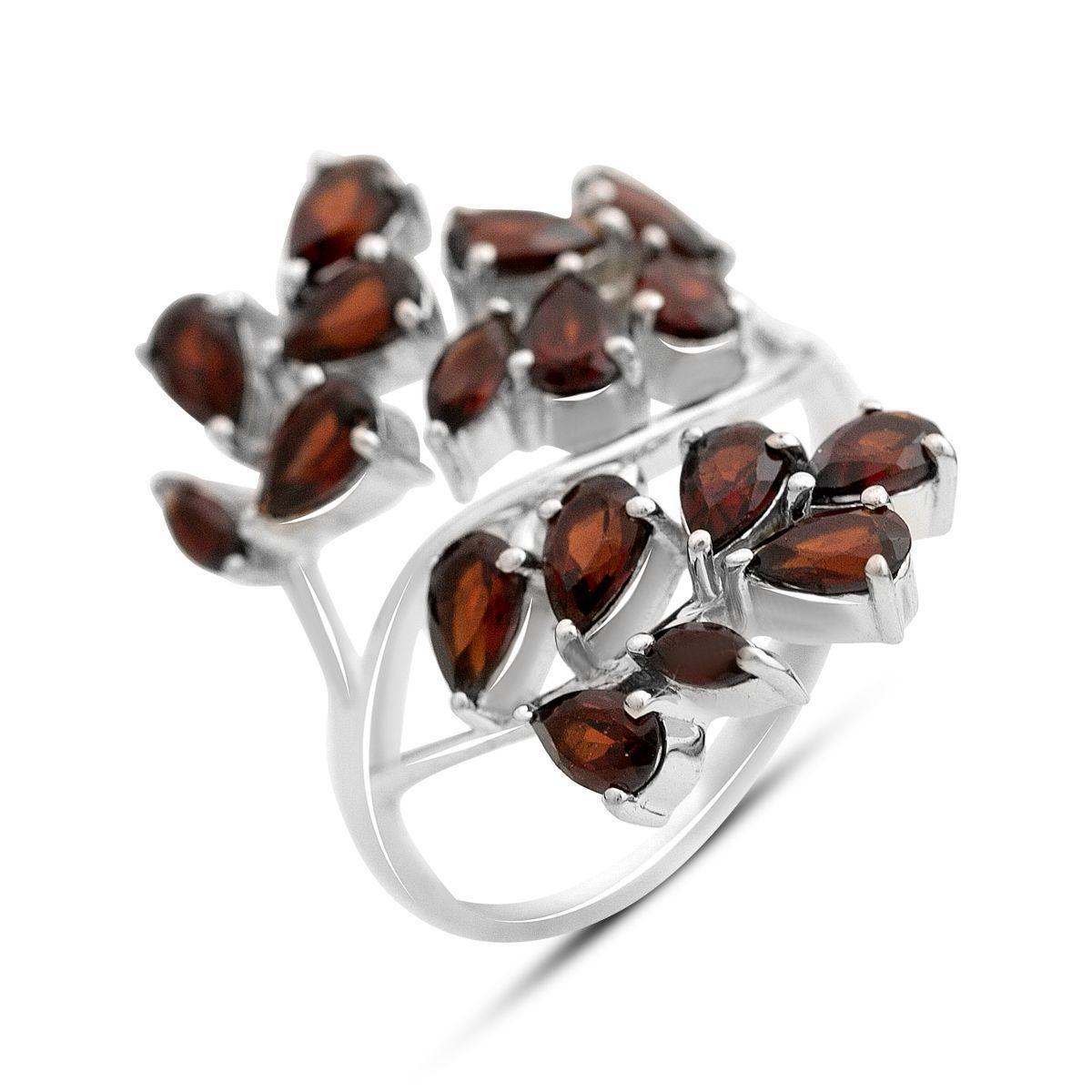 Кольцо серебряное Tiva с натуральным гранатом 3,85 ct 6,2 г р. 18,5 (2166337)