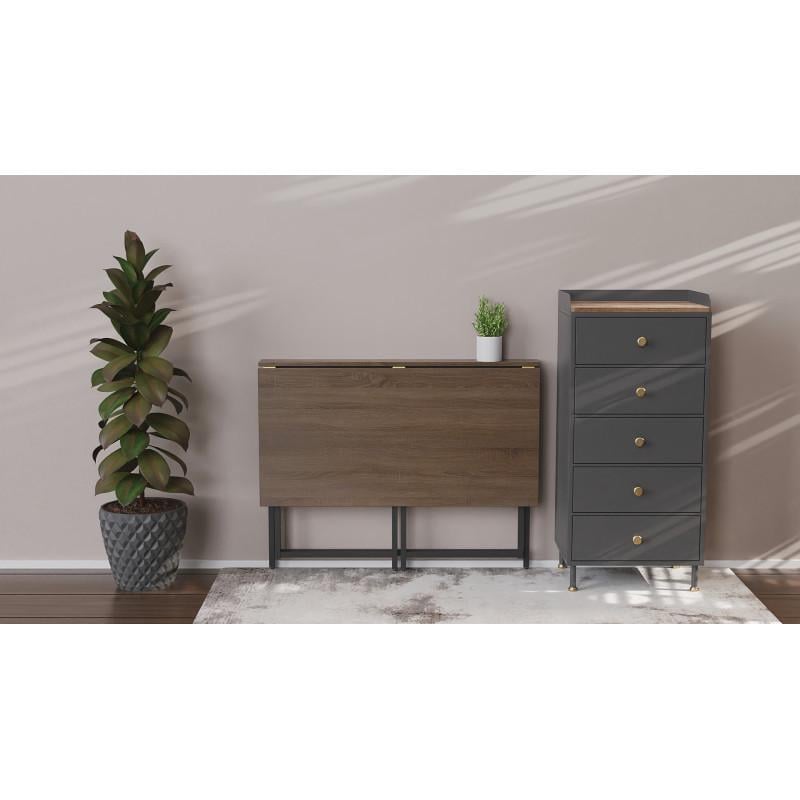 Стіл розкладний Ferrum-decor Moris метал/ДСП Чорний/Дуб Сонома Трюфель (FRD-104673) - фото 7 Стіл розкладний Ferrum-decor Moris метал/ДСП Чорний/Дуб Сонома Трюфель (FRD-104673) - фото 7