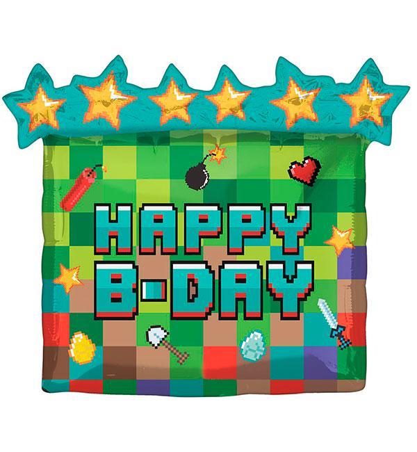 Воздушный шар Вечеринка Майнкрафт 63х58 см (12635907)