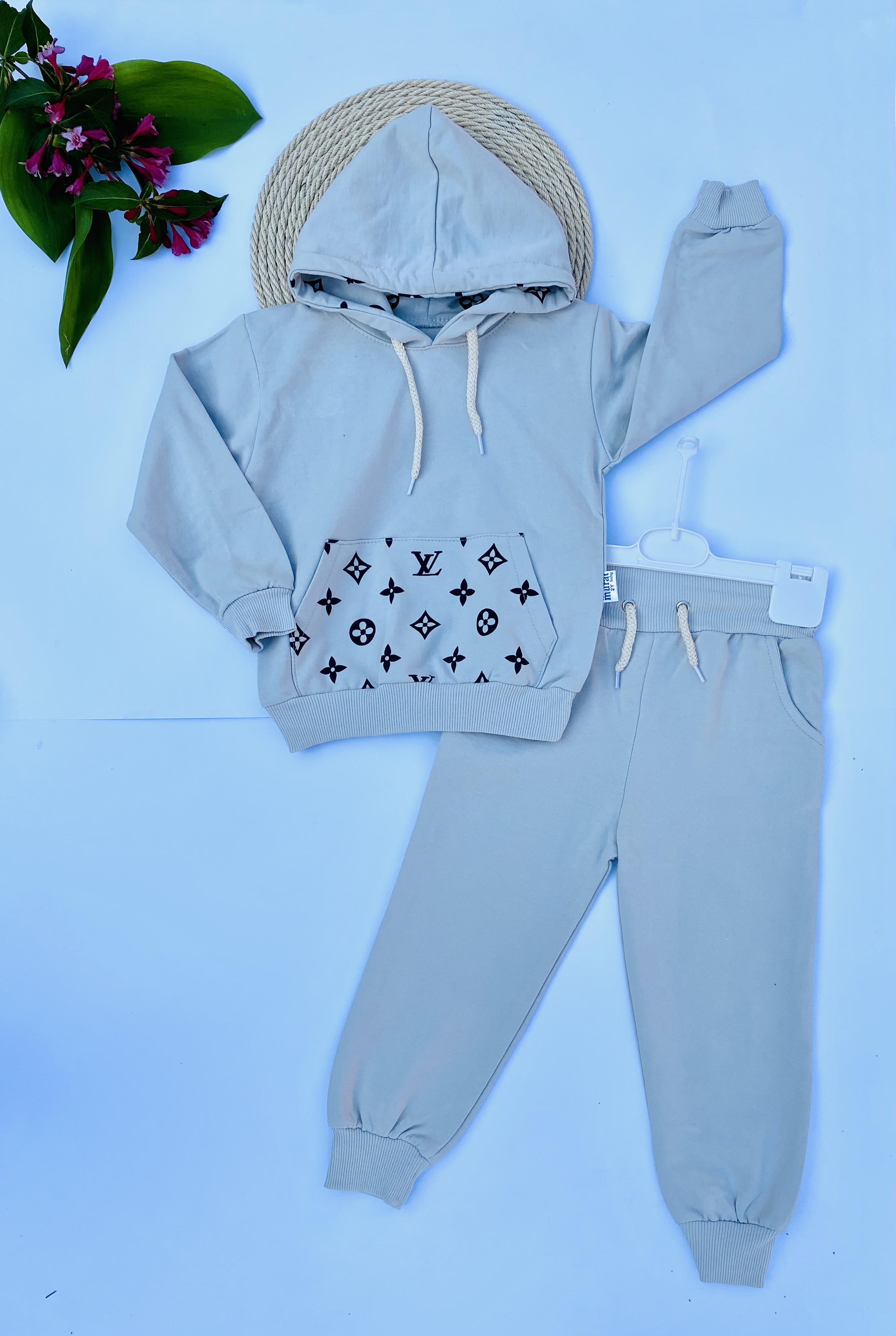Костюм для дівчинки Louis Vuitton спортивний Світло-сірий
