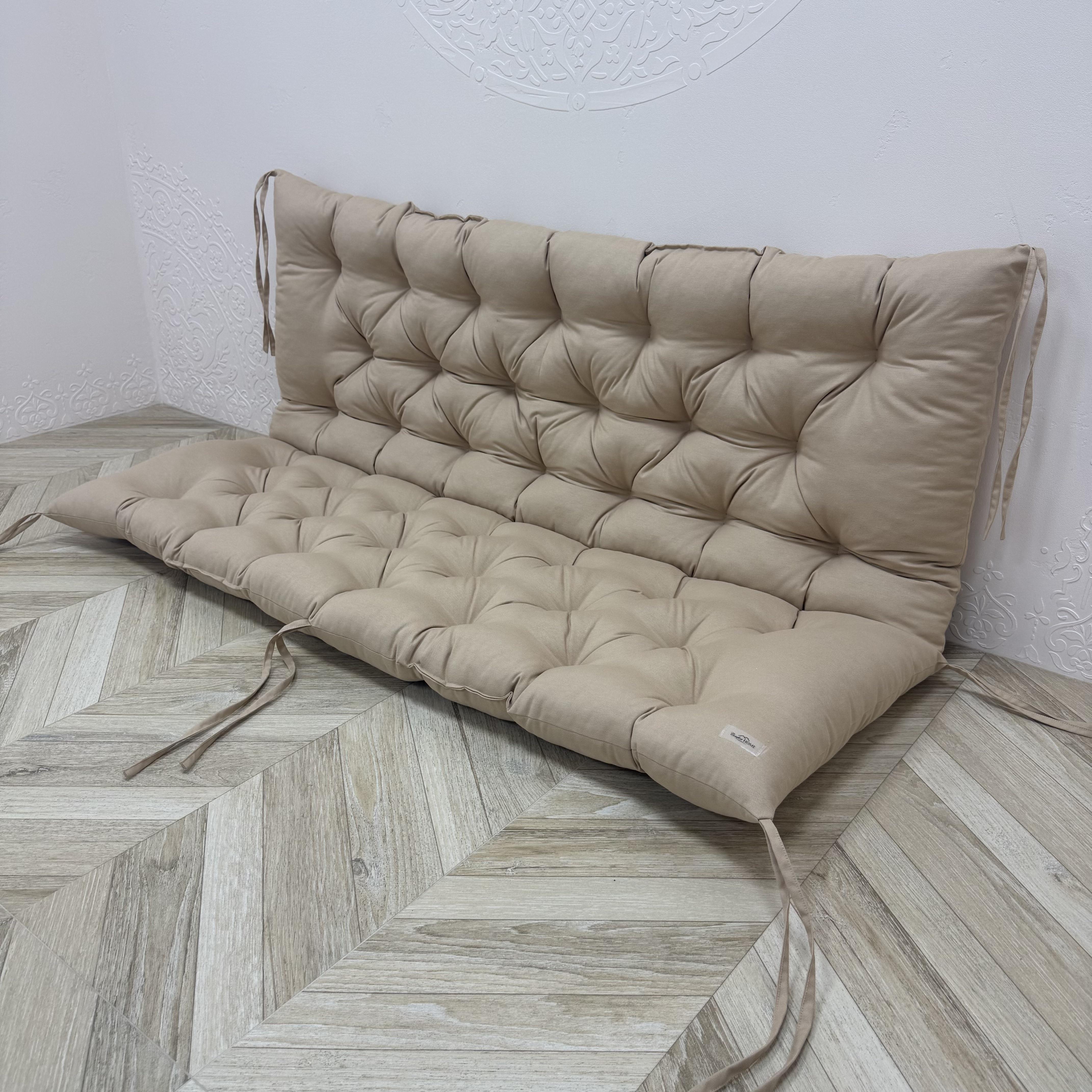 Подушка с каретной стяжкой Comfort Home Oxford на поддоны/качели/каркасы/садовая мебель 150х50х50 см