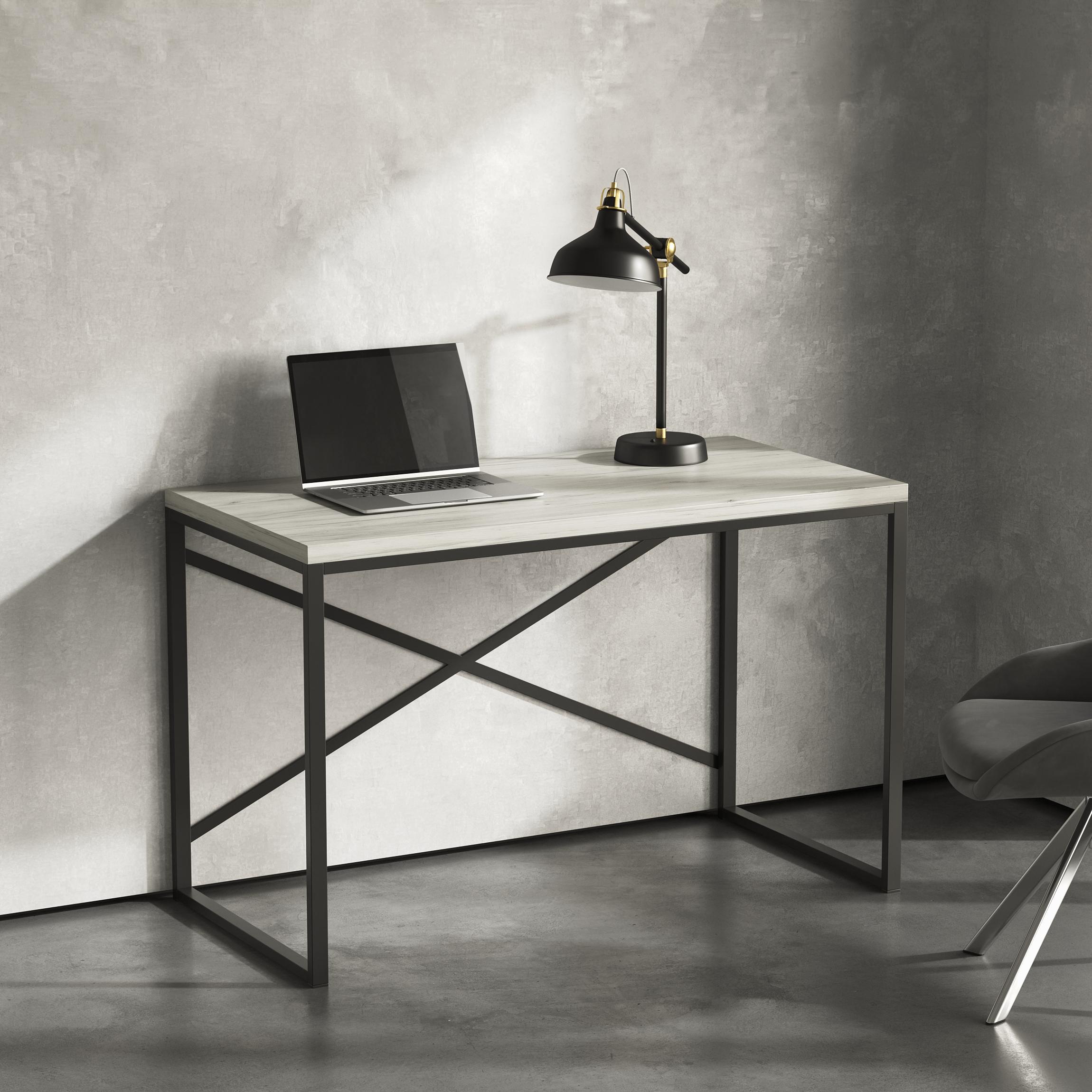 Стол письменный лофт Серия 02 1400х700х32 мм Дуб Крафт Белый (23493228)