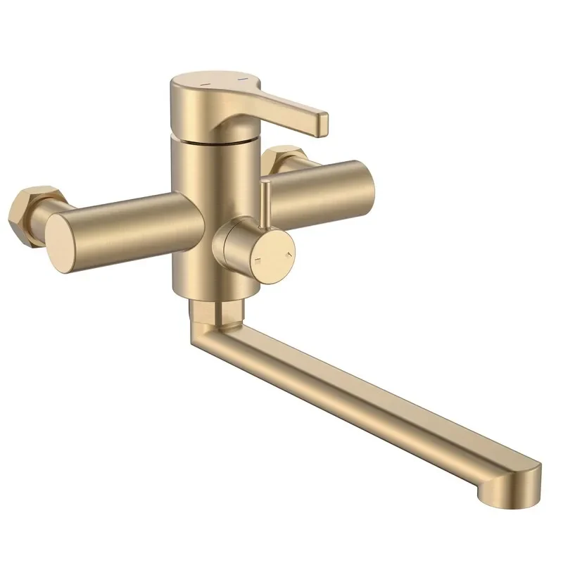 Смеситель для ванны Zerix Rex-006 Euro из нержавеющей стали Brushed Gold (ZX6119)