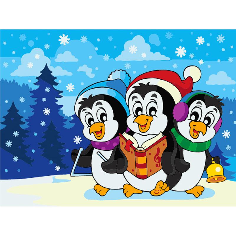Картина по номерам Strateg Премиум Пингвины 30x40 см (SS6832)