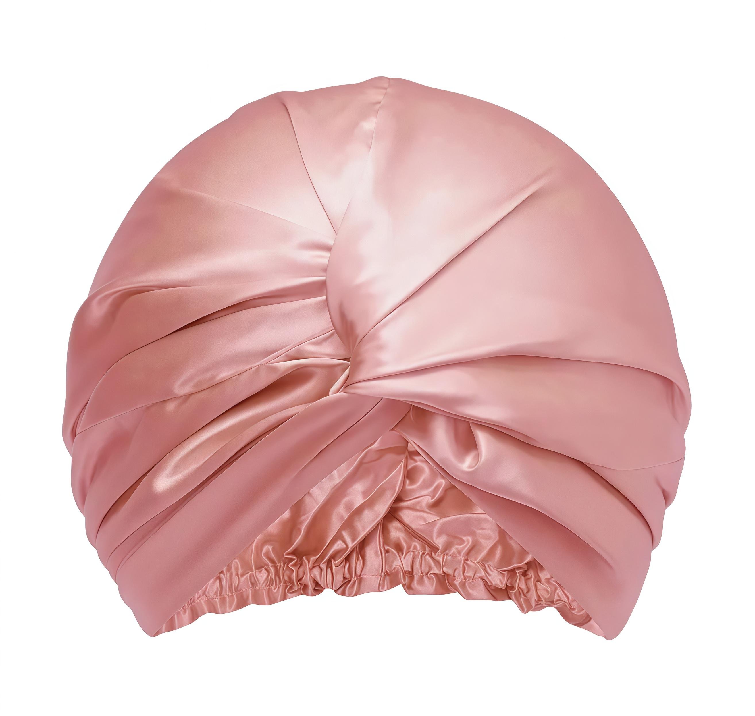 Бонет для волос двухслойный шелковый Персиковый