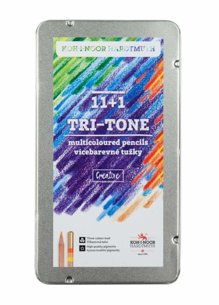 Цветные карандаши Koh-I-Noor 3442 TRI-TONE 11+1 металлическая коробка (8593539337287) Цветные карандаши Koh-I-Noor 3442 TRI-TONE 11+1 металлическая коробка (8593539337287)