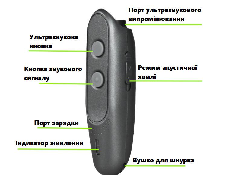 Відлякувач собак ультразвуковий Ultrasonic STM-00501 потужний з індикатором зарядки та акумулятором від USB 3в1 Чорний (10567660) - фото 5