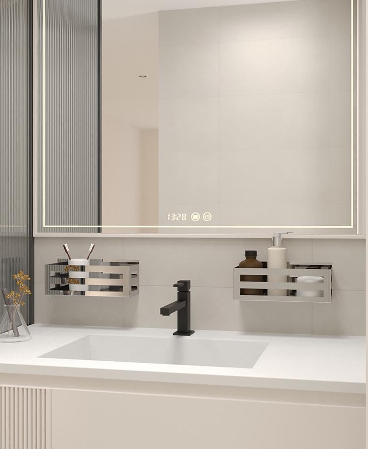 Полиця у ванну кімнату NC Home Perfo Нержавіюча сталь-Дзеркало (23374195) - фото 3 Полиця у ванну кімнату NC Home Perfo Нержавіюча сталь-Дзеркало (23374195) - фото 3