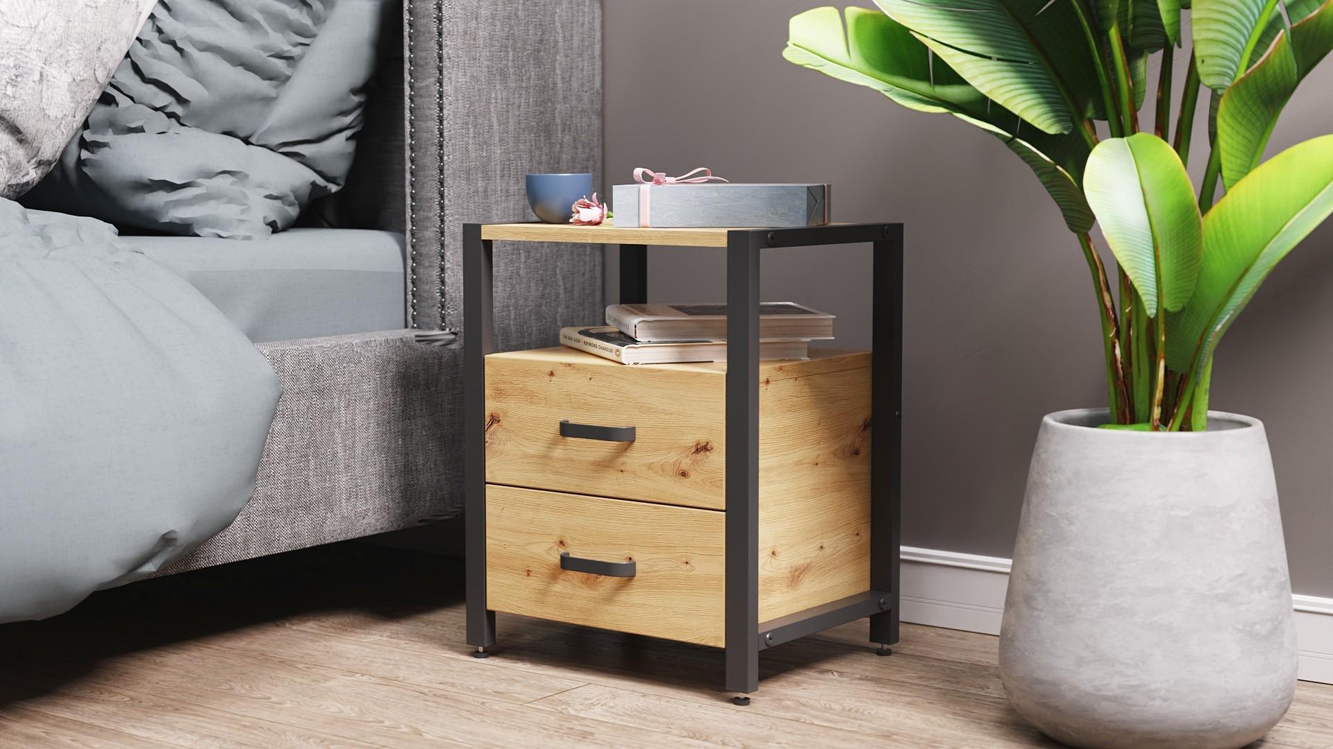 Тумба универсальная Ferrum-decor Вивьен ДСП 16 мм 2/2 50x41x40 Черный/Дуб Артизан (FRD-106865) Тумба универсальная Ferrum-decor Вивьен ДСП 16 мм 2/2 50x41x40 Черный/Дуб Артизан (FRD-106865)
