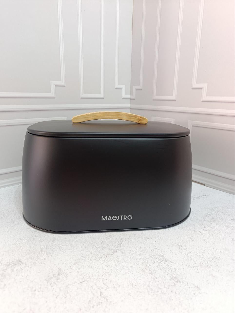 Хлебница Maestro MR-1675-Black металлическая 33,5х24х16,5 см Черный (MR-1675-Black)