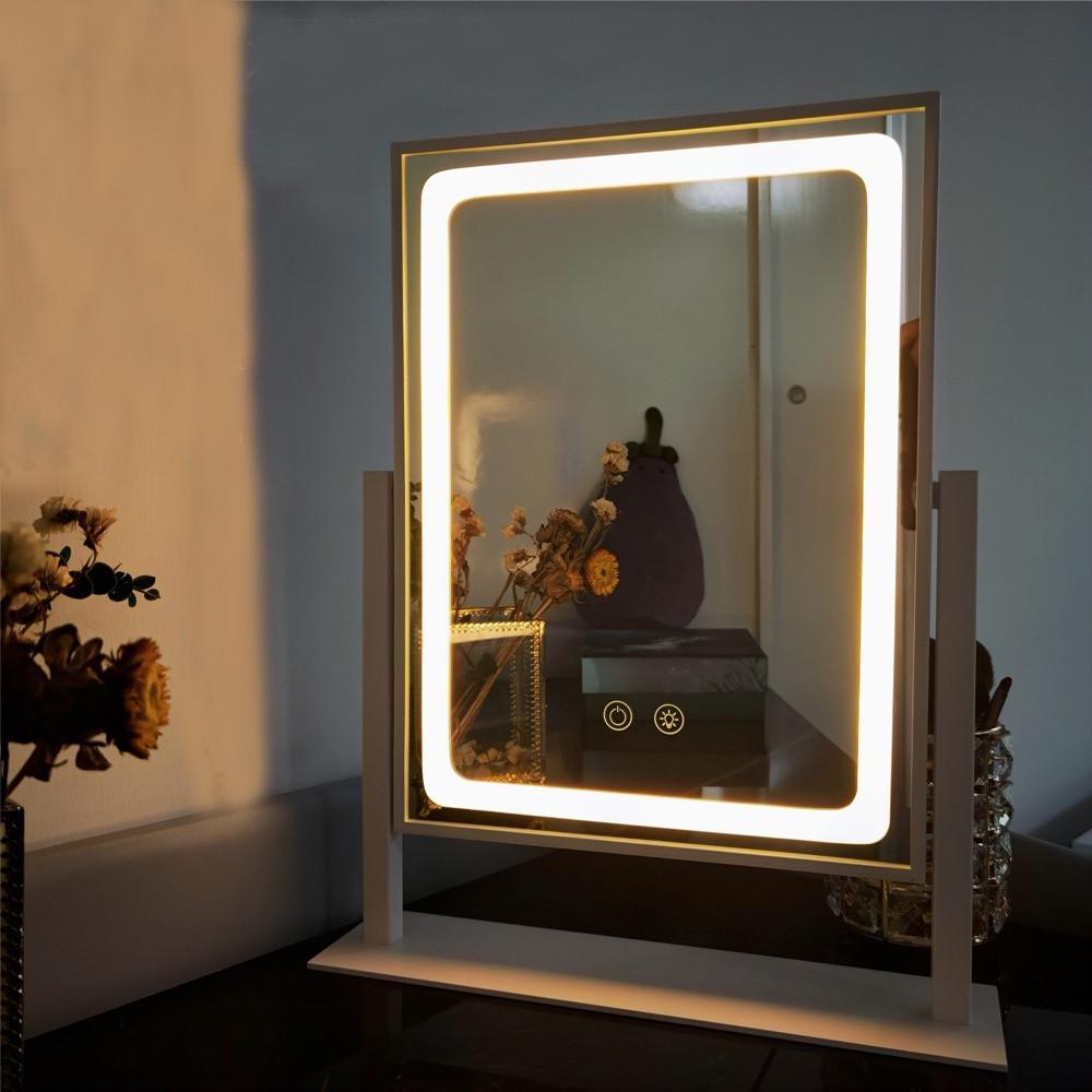 Зеркало косметическое Lamp Mirror с LED-подсветкой прямоугольное (4626) - фото 4