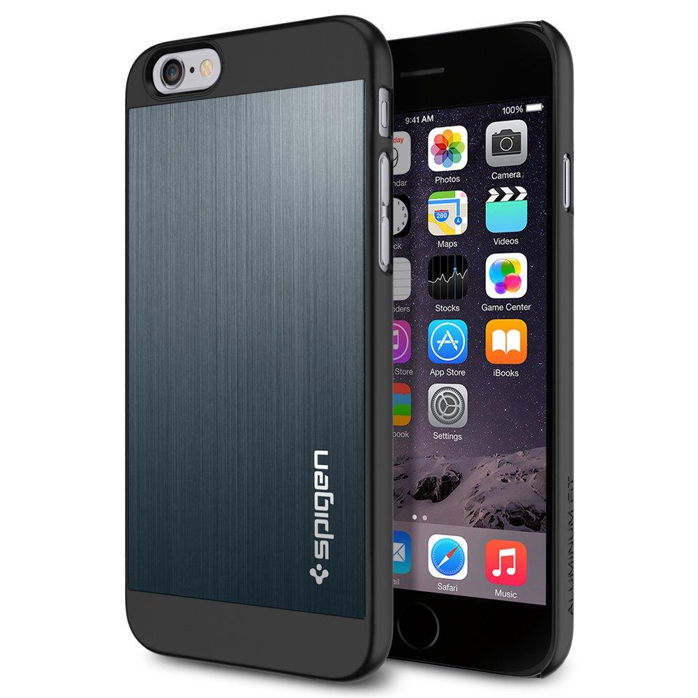 Чехол-накладка Spigen SGP Case Aluminum Fit Series for iPhone 6/6S, Metal Slate (SGP10946)
