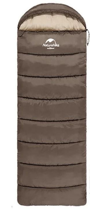 Спальный мешок Naturehike U350 NH20MSD07 с капюшоном левый 1°C Коричневый (6927595767221-L)