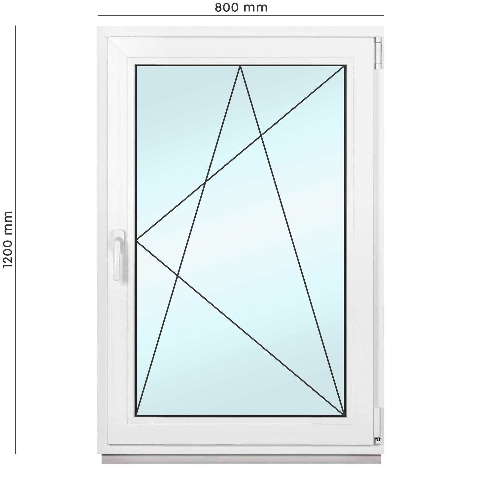 Вікно металопластикове Framex поворотно-відкидне з правим відкриттям 800х1200 мм Білий - фото 2