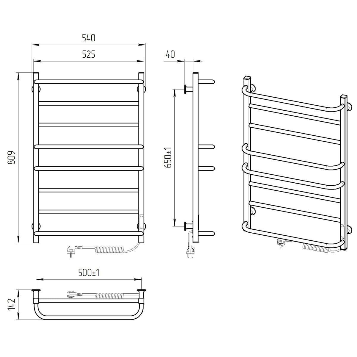 Рушникосушарка електрична ERAFLYME 800R правий 500x800 см Білий - фото 7 Рушникосушарка електрична ERAFLYME 800R правий 500x800 см Білий - фото 7