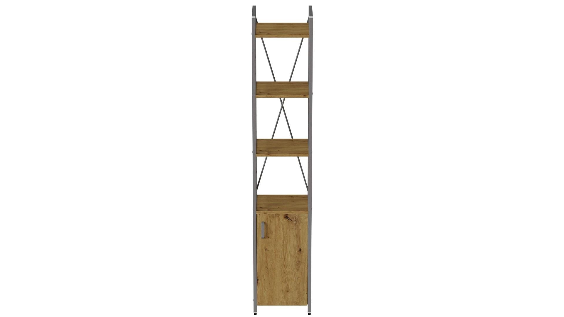 Этажерка Ferrum-decor Коннект 4/34 с тумбой ДСП 179x34x28 см Серый/Артизан (FRD-104482)