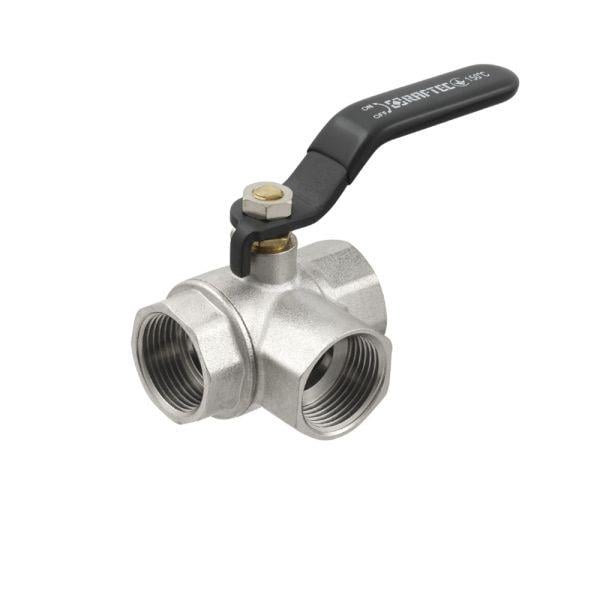 Кран кульовий триходовий Raftec DN20 3/4' Black (ВВ TDRH02)