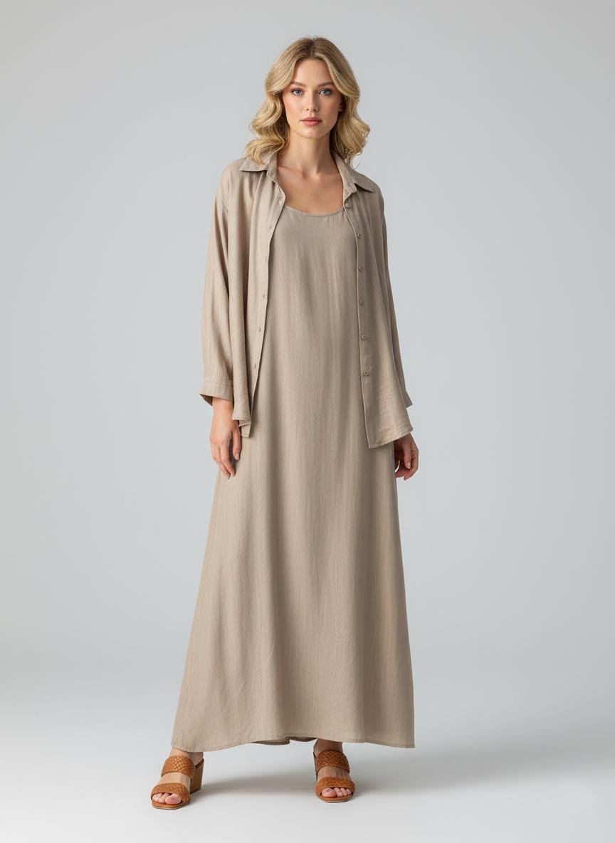 Костюм-двойка женский летнее платье и рубашка L (GF-14)