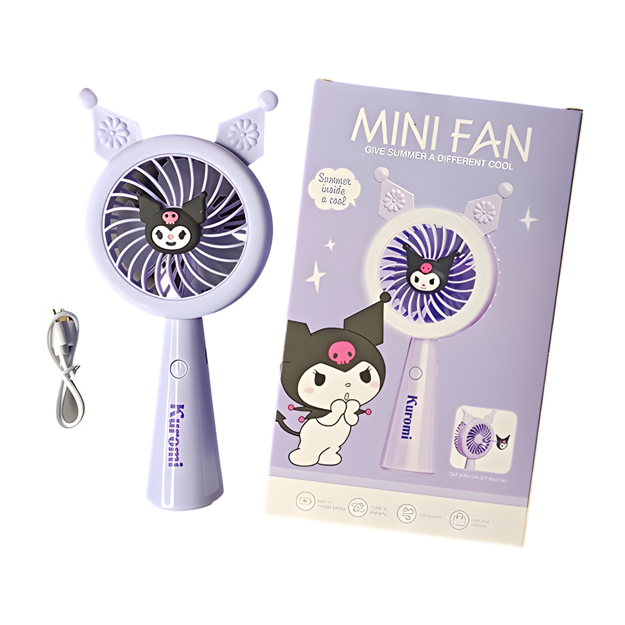 Вентилятор-USB детский портативный Kuromi Фиолетовый (677-79)