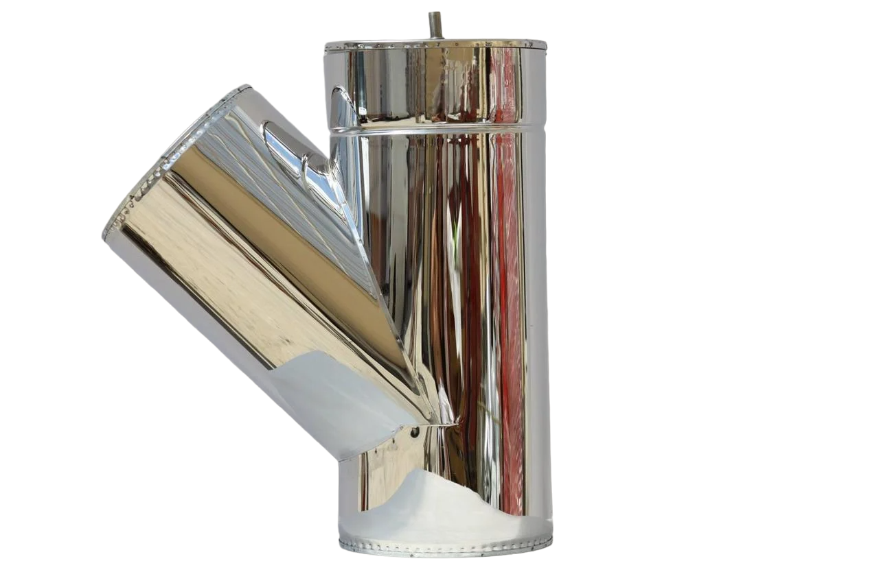 Тройник сэндвич из нержавеющей стали d 180/250 мм 45° (12842937) Тройник сэндвич из нержавеющей стали d 180/250 мм 45° (12842937)