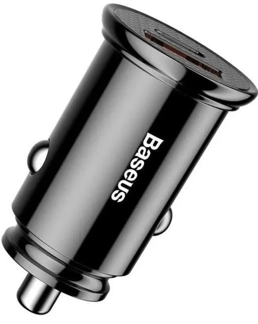Зарядний пристрій автомобільний BASEUS Circular Plastic Quick Charge 4.0 Power Delivery 3.0 30W USB Type-C 5A Black (CCALL-YS01)