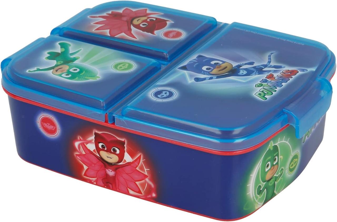 Ланч-бокс детский STOR PJ Masks пластиковый без BPA с рисунком на 3 отделения 19,5x16,5x6,7 см (2335813363)