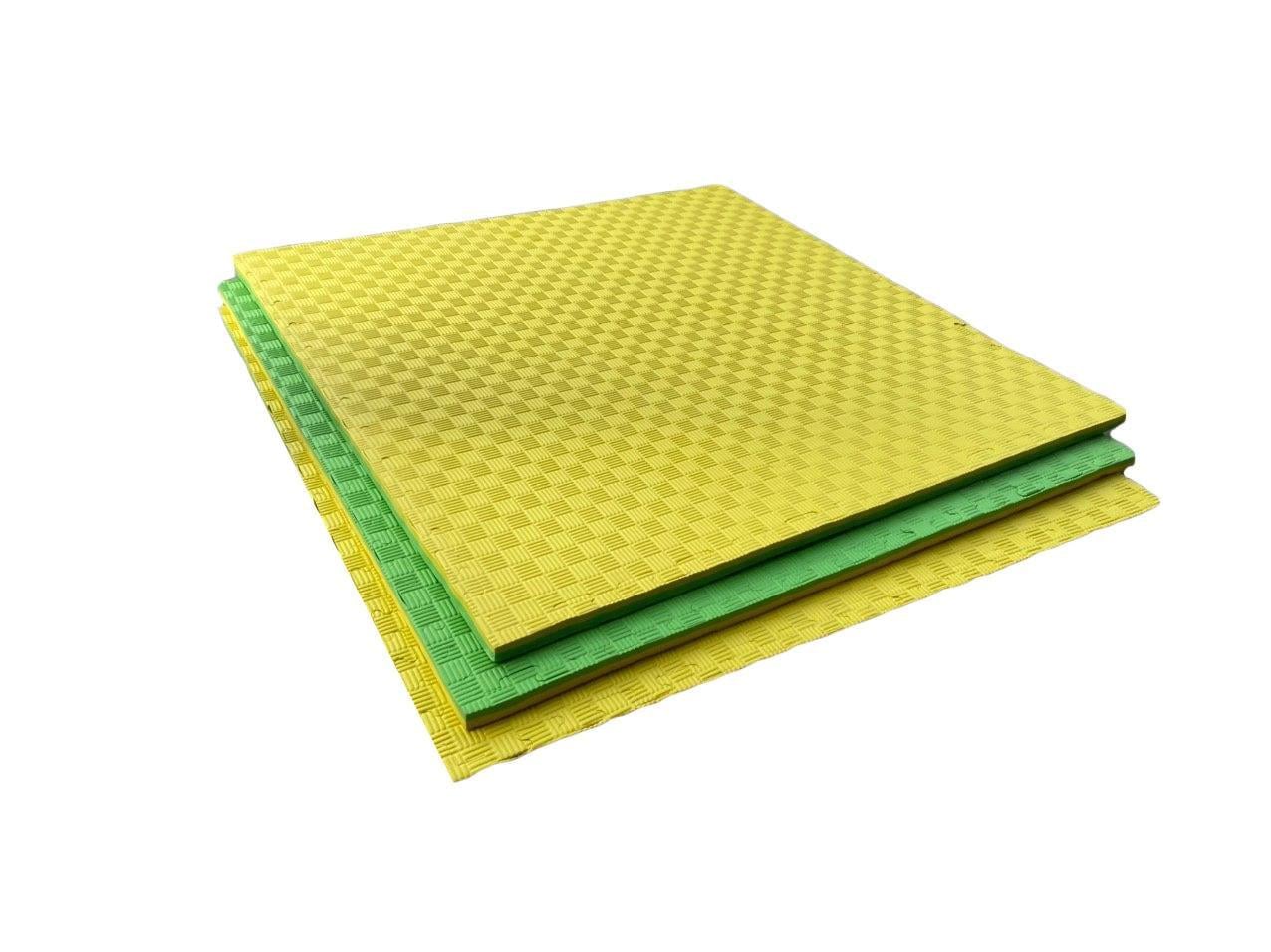 Мат-татами ласточкин хвост эва 100х100х2 см Желто-зеленый (1320)