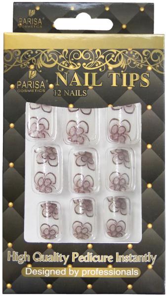 Ногти накладные Parisa с рисунком в упаковке 12 шт. (A-004)