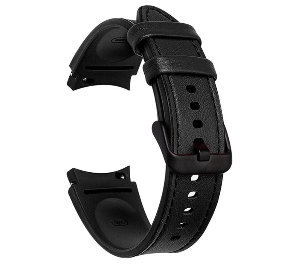 Ремешок Primo Leather Silicone для часов Samsung Galaxy Watch 4 Classic 46 мм SM-R890/SM-R895 Black (1521740080)