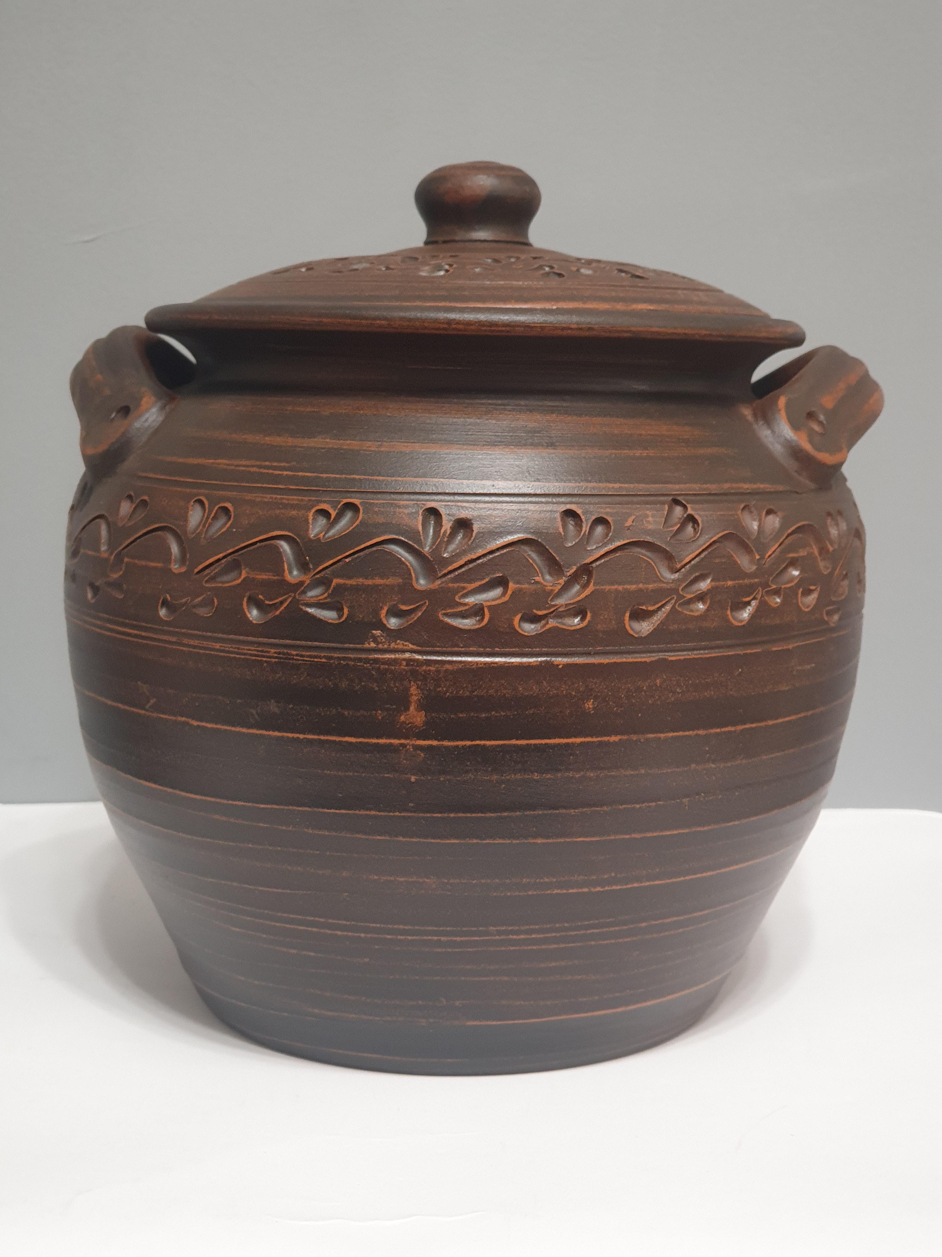 Супник с ручками из красной глины (4106)