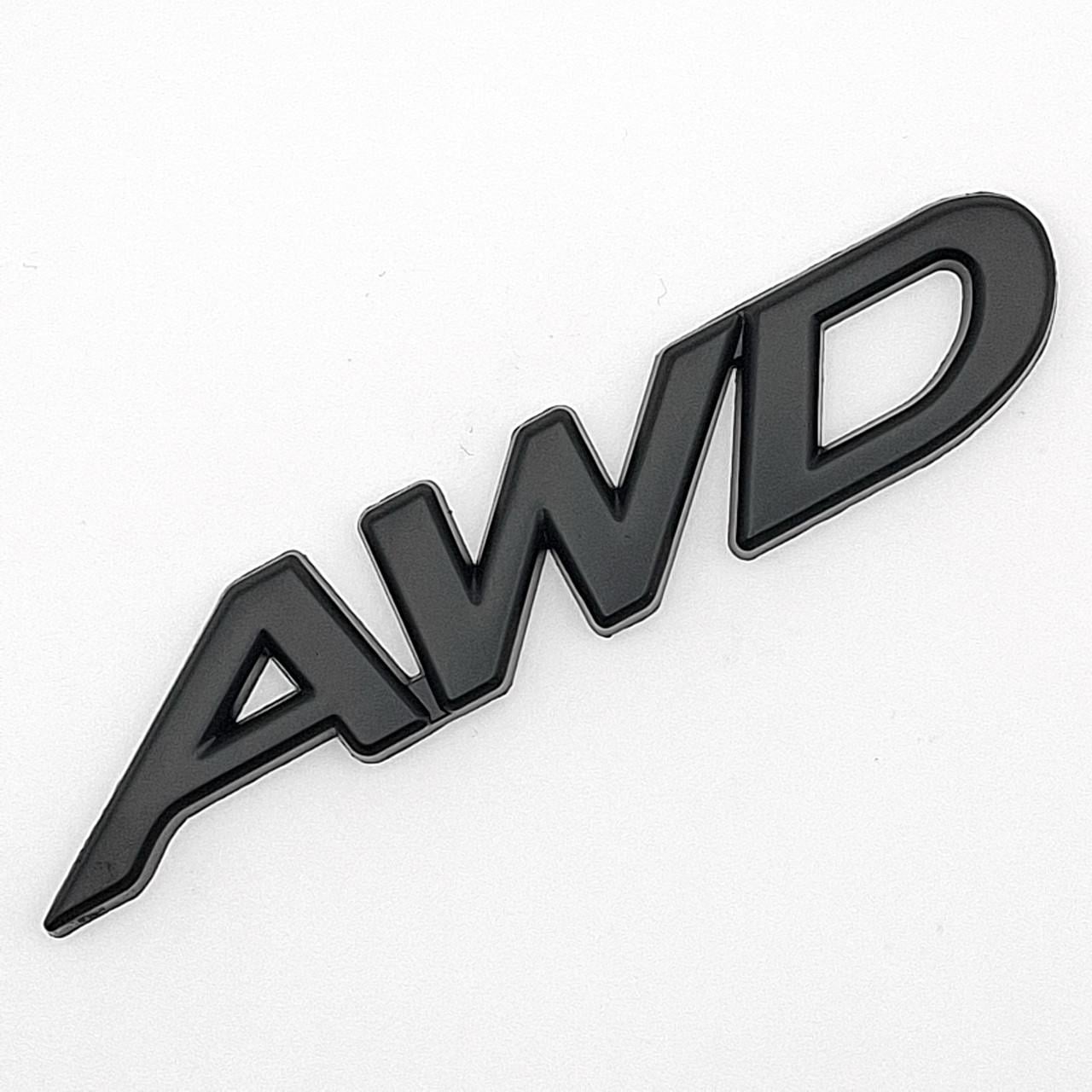 Эмблема надпись AWD Mazda металл 9х1,7 см Черный матовый (2834968712)