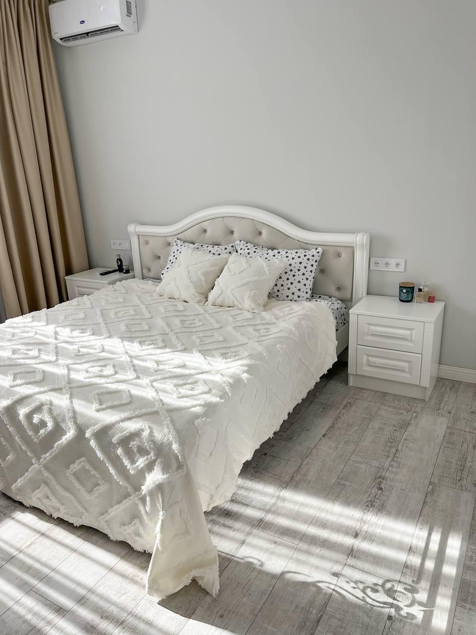 Покривало у скандинавському стилі 260х240 см Білий - фото 4