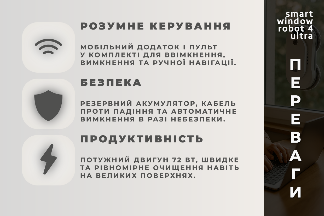 Робот для мытья окон с распылителем воды iHunt Smart Window Robot 4 Ultra - фото 6