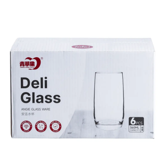 Набор стаканов Deli Glass высоких 6 шт. по 360 мл Прозрачный - фото 4