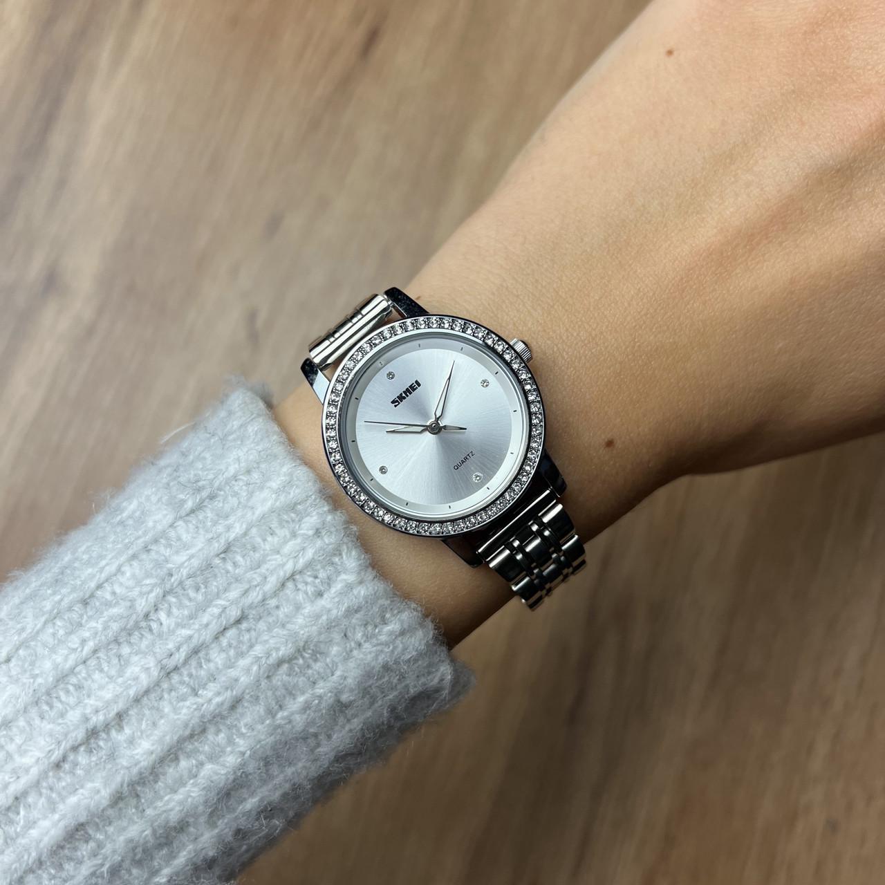 Годинник жіночий металевий Skmei Сріблястий (z066-1) - фото 2 Годинник жіночий металевий Skmei Сріблястий (z066-1) - фото 2