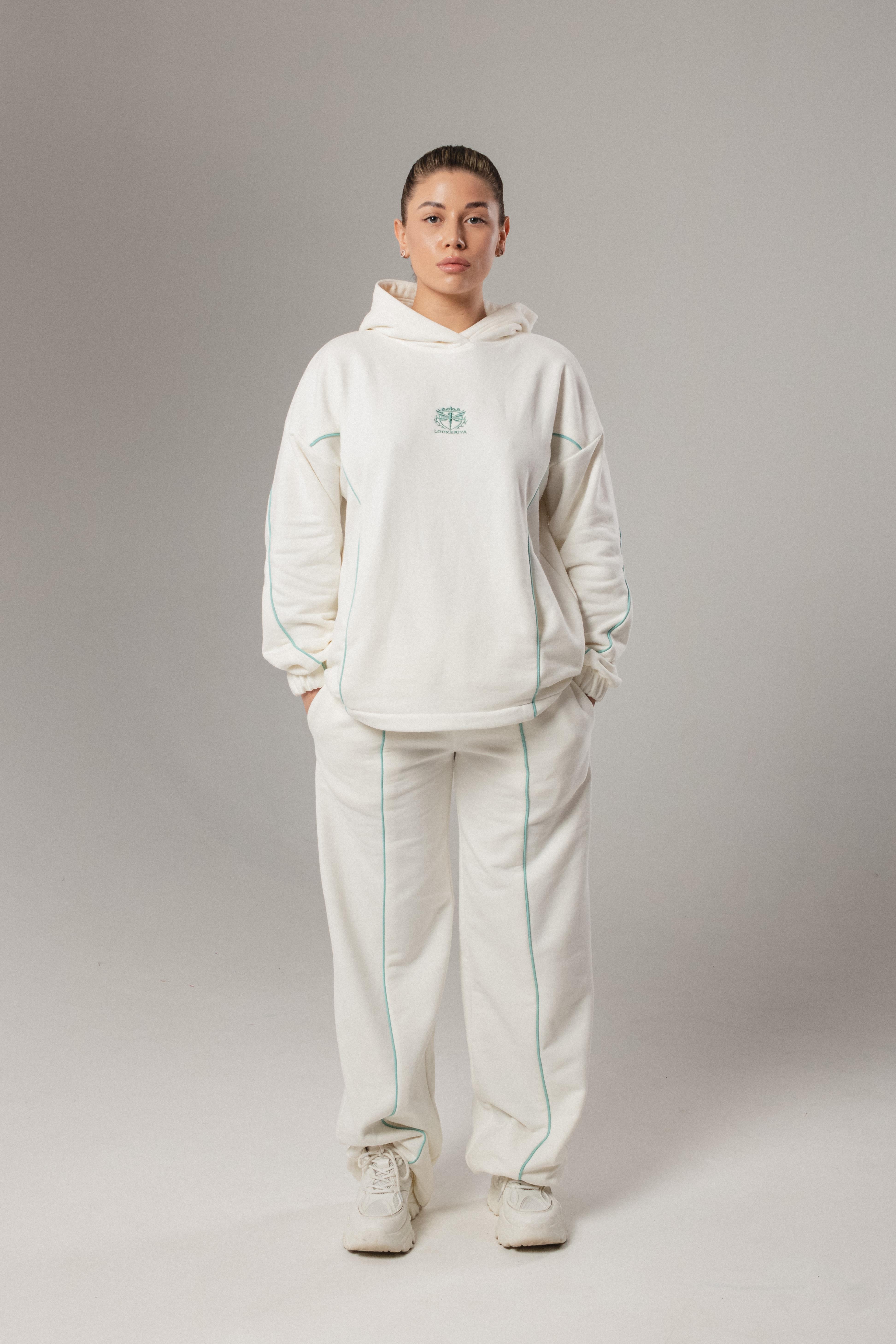 Костюм жіночий Lookeriya худі та палаццо трансформери S Молочний/М'ятний (31739491)