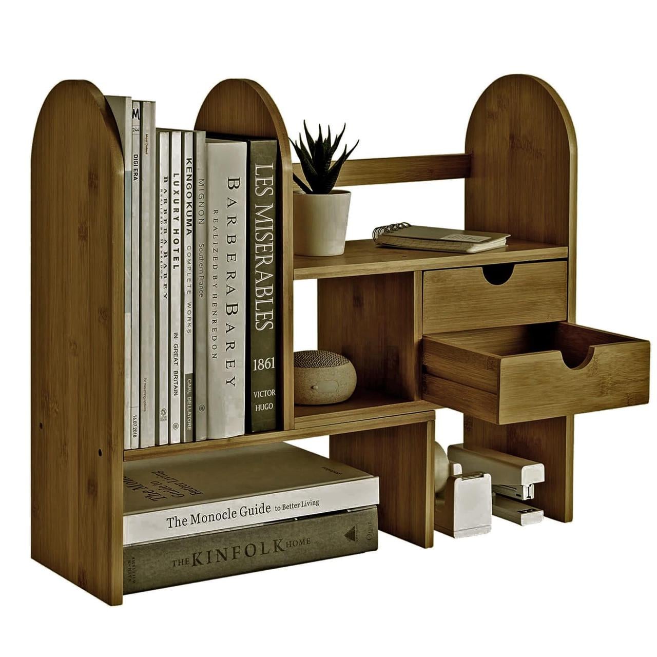 Полка-надстройка настольная из дерева Олвейна сиена (АКД-009405)