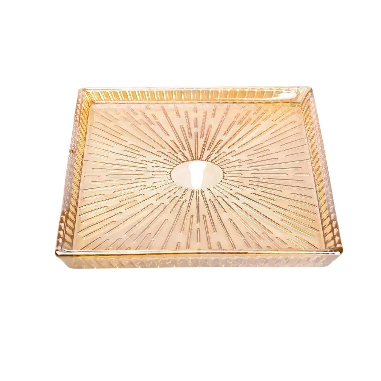 Блюдо для закусок скляна прямокутна 24,5x20,5x2 см (6000)