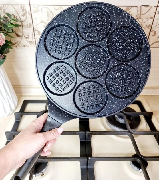 Сковорода для вафель Edenberg 27 см 7x8 см з мармуровим антипригарним покриттям (EB-7517) - фото 5 Сковорода для вафель Edenberg 27 см 7x8 см з мармуровим антипригарним покриттям (EB-7517) - фото 5