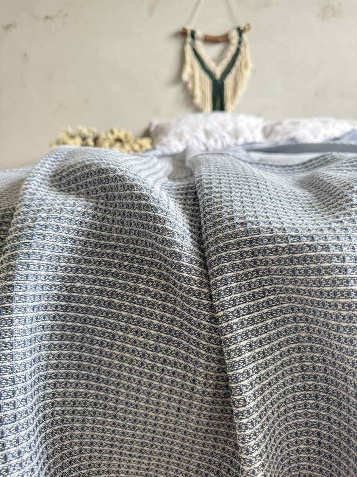 Простынь вафельная ZEINTEX хлопчатобумажная 200х220 см Синий (26417216) - фото 8 Простынь вафельная ZEINTEX хлопчатобумажная 200х220 см Синий (26417216) - фото 8