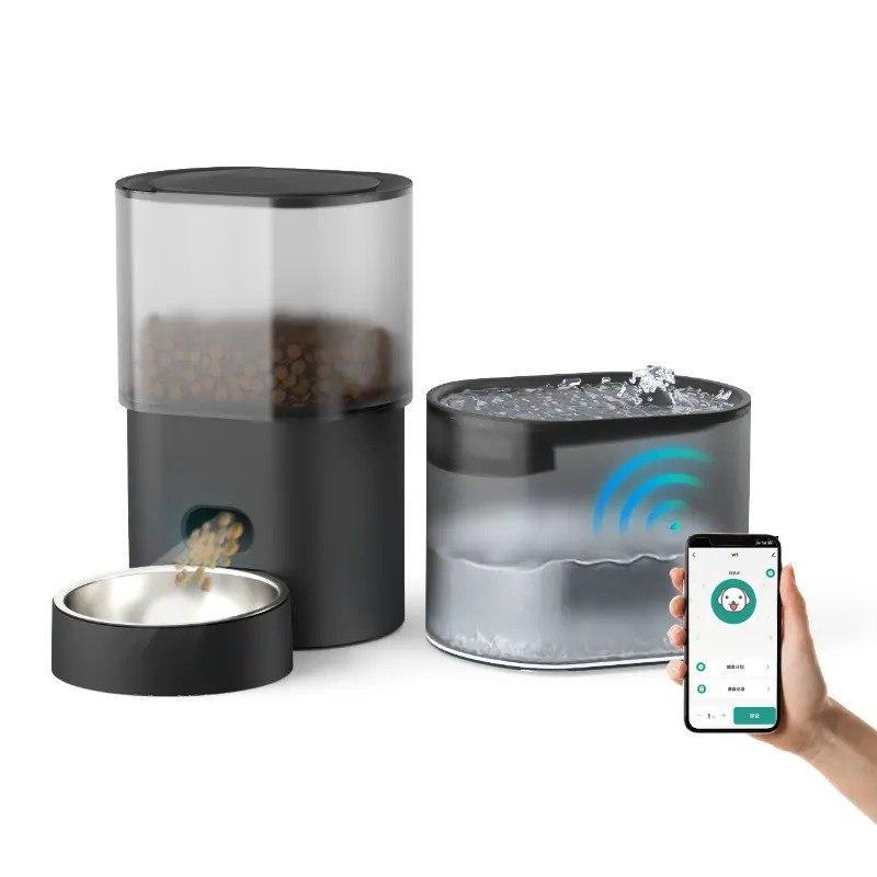 Фонтан-поилка и автоматическая кормушка для кошек и собак Fudajo 2в1 Wi-Fi Черный (2377623822) - фото 4 Фонтан-поилка и автоматическая кормушка для кошек и собак Fudajo 2в1 Wi-Fi Черный (2377623822) - фото 4