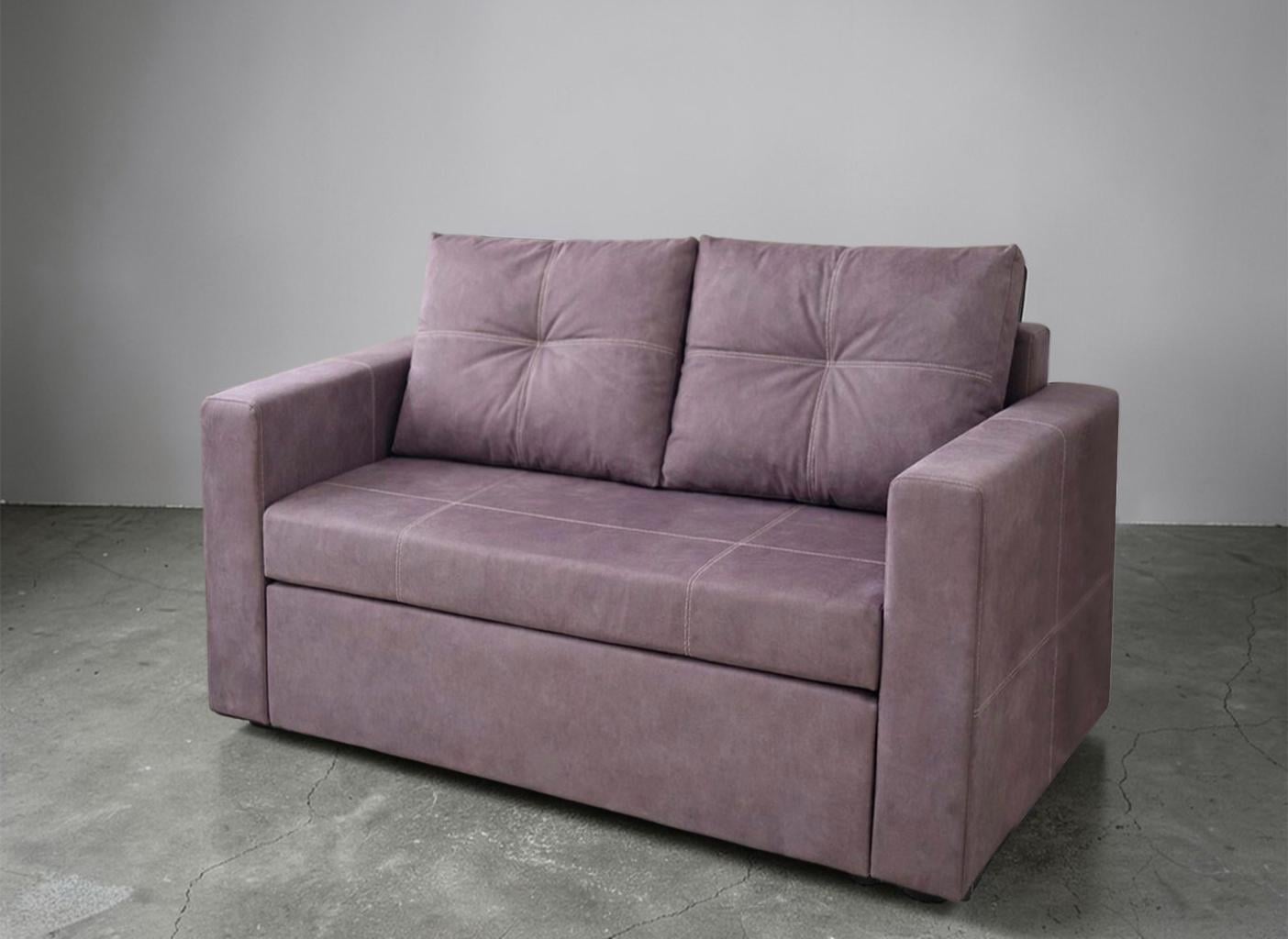 Диван раскладной прямой Tobi Sho Аркс велюр 150x93 см Сиреневый (Grape)