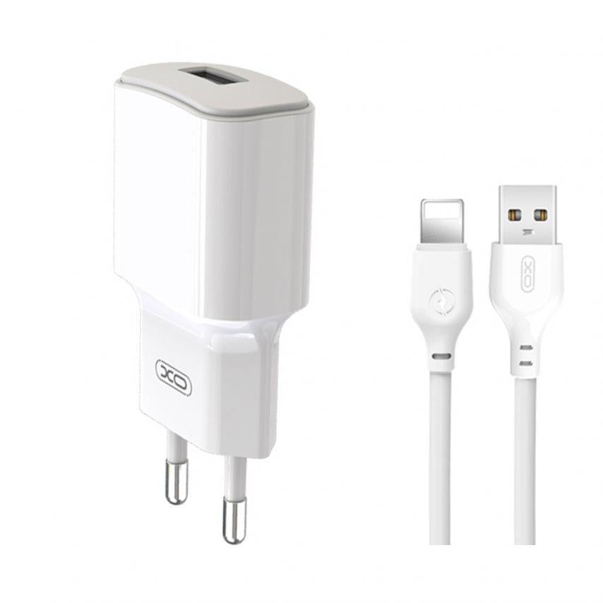 Адаптер Xo L73 1 USB/2.4A/12 W/Data Cable USB to Lightning White