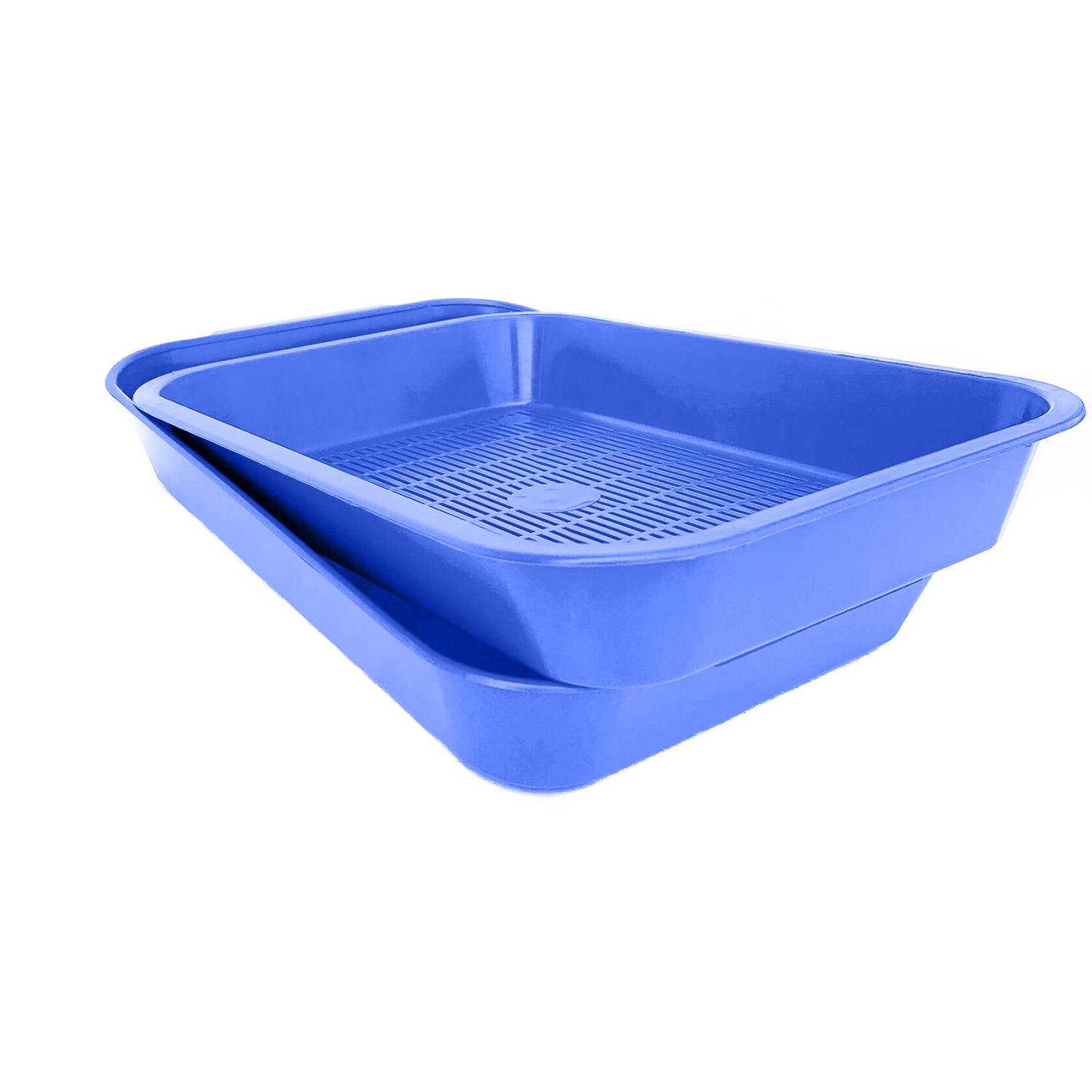 Лоток для кішок глибокий із сіткою 36,5х25х6 см Синій (86966) - фото 3