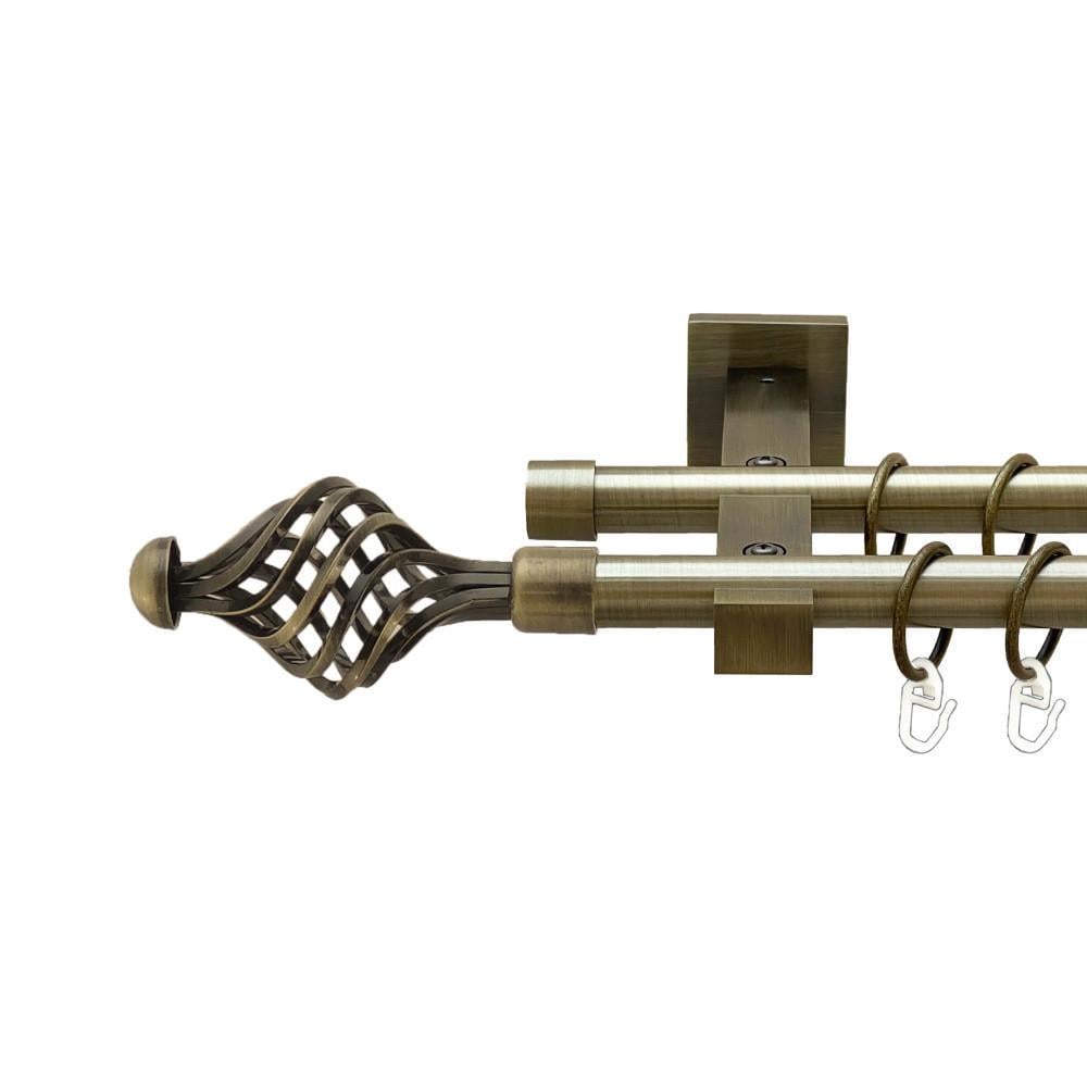 Карниз трубчастий дворядний Orvit Арезо техно 19/19 мм 160 см Антик (000-8234) - фото 1