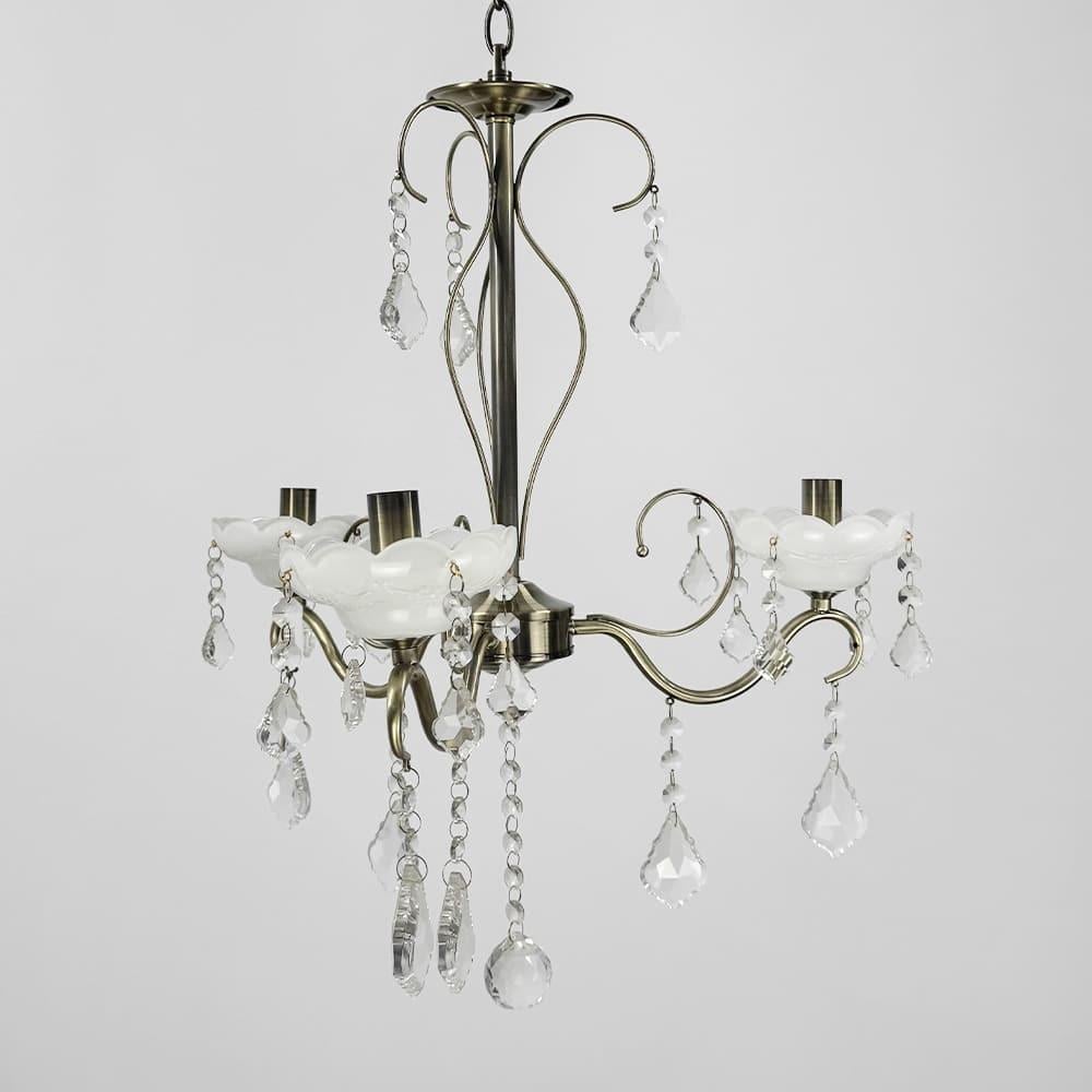 Люстра-підсвічник класична на 3 лампи Ø 40 см Сатин (6028/3) - фото 2 Люстра-підсвічник класична на 3 лампи Ø 40 см Сатин (6028/3) - фото 2