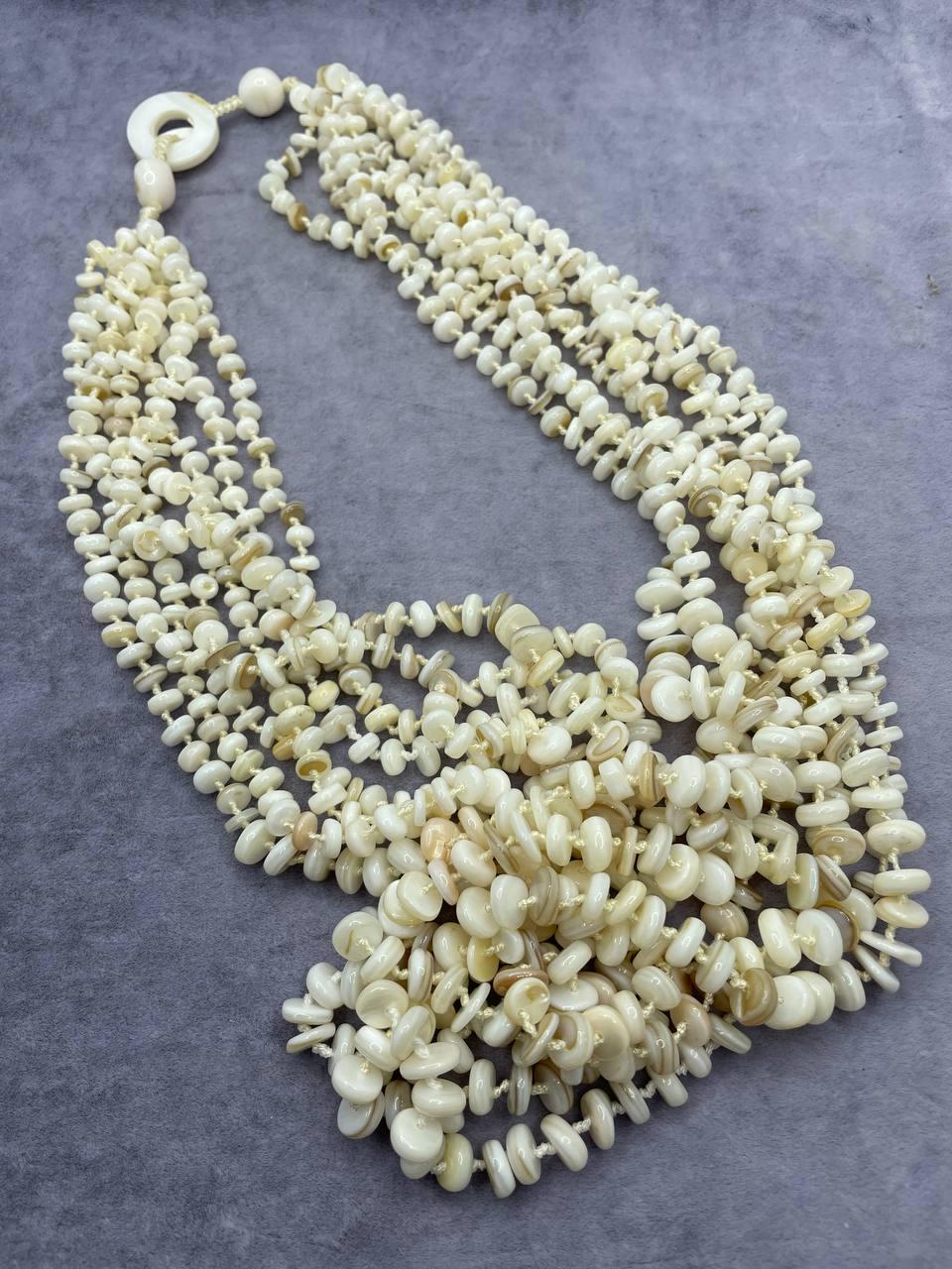 Бусы перламутр 50 см 8 нитей Белый (1350) Бусы перламутр 50 см 8 нитей Белый (1350)