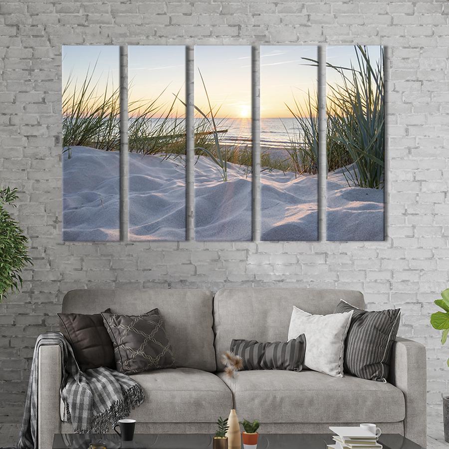 Модульная картина из 5 частей Вид на закат с берега Балтийского моря 132x80 см (436-51)