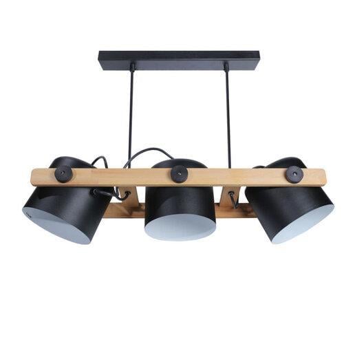 Підвісний світильник ETRON 1-EDR-7412 UrbanWood E27 3x40 Вт Натуральний/Чорний (45420) - фото 1
