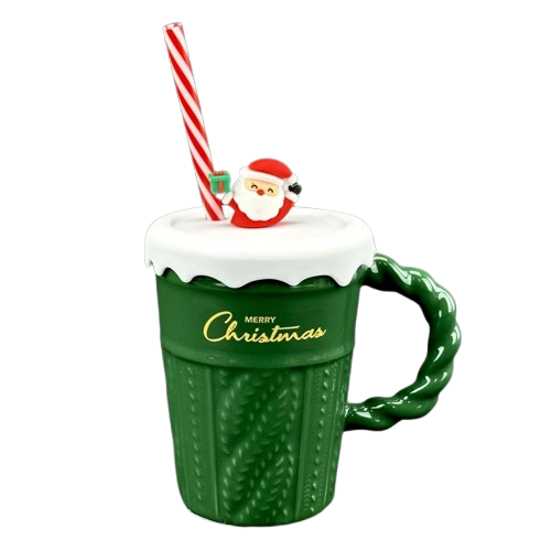 Чашка керамічна Olens 102-1061-1 Різдвяний світер з кришкою і трубочкою 380 мл Зелений (2786442515) - фото 1 Чашка керамічна Olens 102-1061-1 Різдвяний світер з кришкою і трубочкою 380 мл Зелений (2786442515) - фото 1
